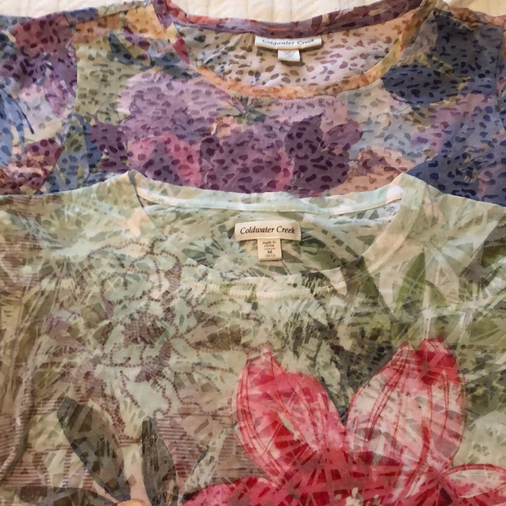 Cold Water Creek short sleeve tops. Ladies size M (10-12)
